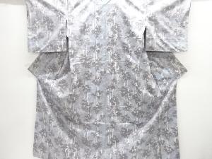 未使用品　抽象樹木模様織り出し手織り紬着物アンサンブル